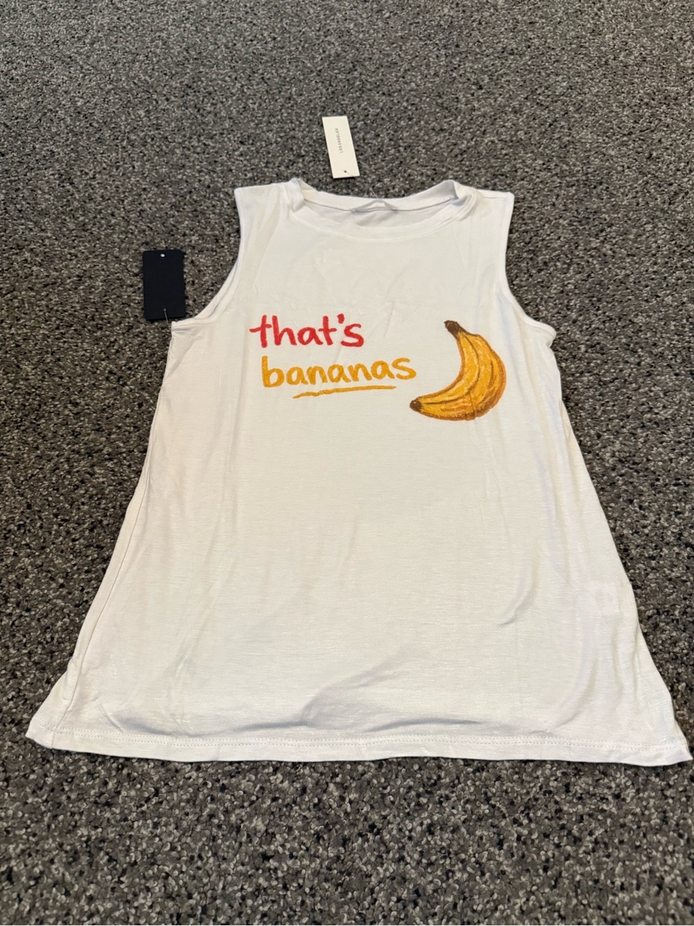 Timing White Tank Top with Red and Yellow Graphic